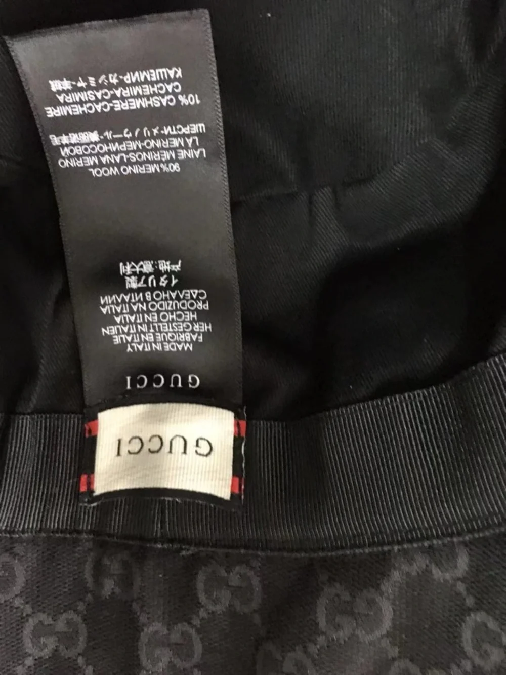 Gucci Black Bucket Hat with Gold Double G Emblem - Picture 3 of 5